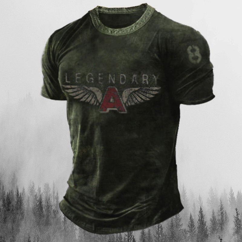 Printed Men's T Shirt Vintage Horror Skull Top