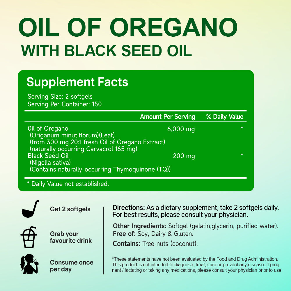 180 Softgel Capsules Of Oregano Oil