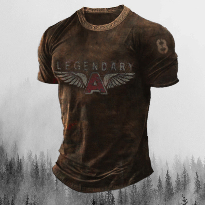 Printed Men's T Shirt Vintage Horror Skull Top