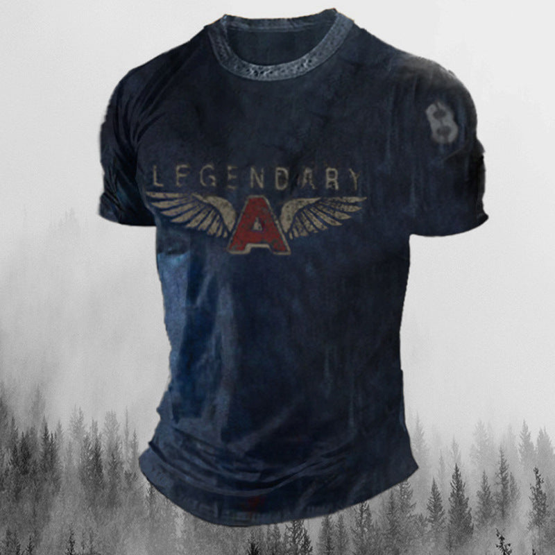 Printed Men's T Shirt Vintage Horror Skull Top