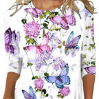 Round Neck Pullover Long Sleeve Tops