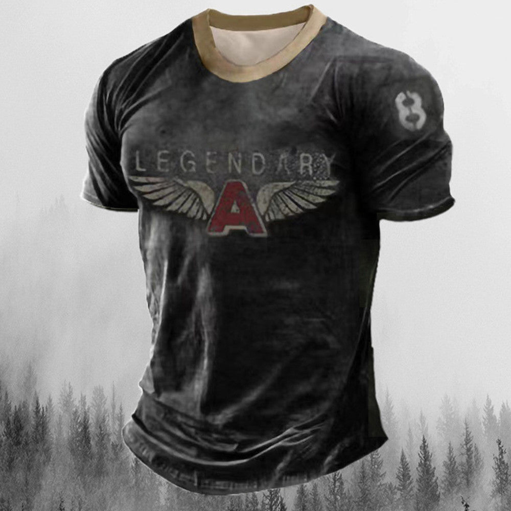 Printed Men's T Shirt Vintage Horror Skull Top