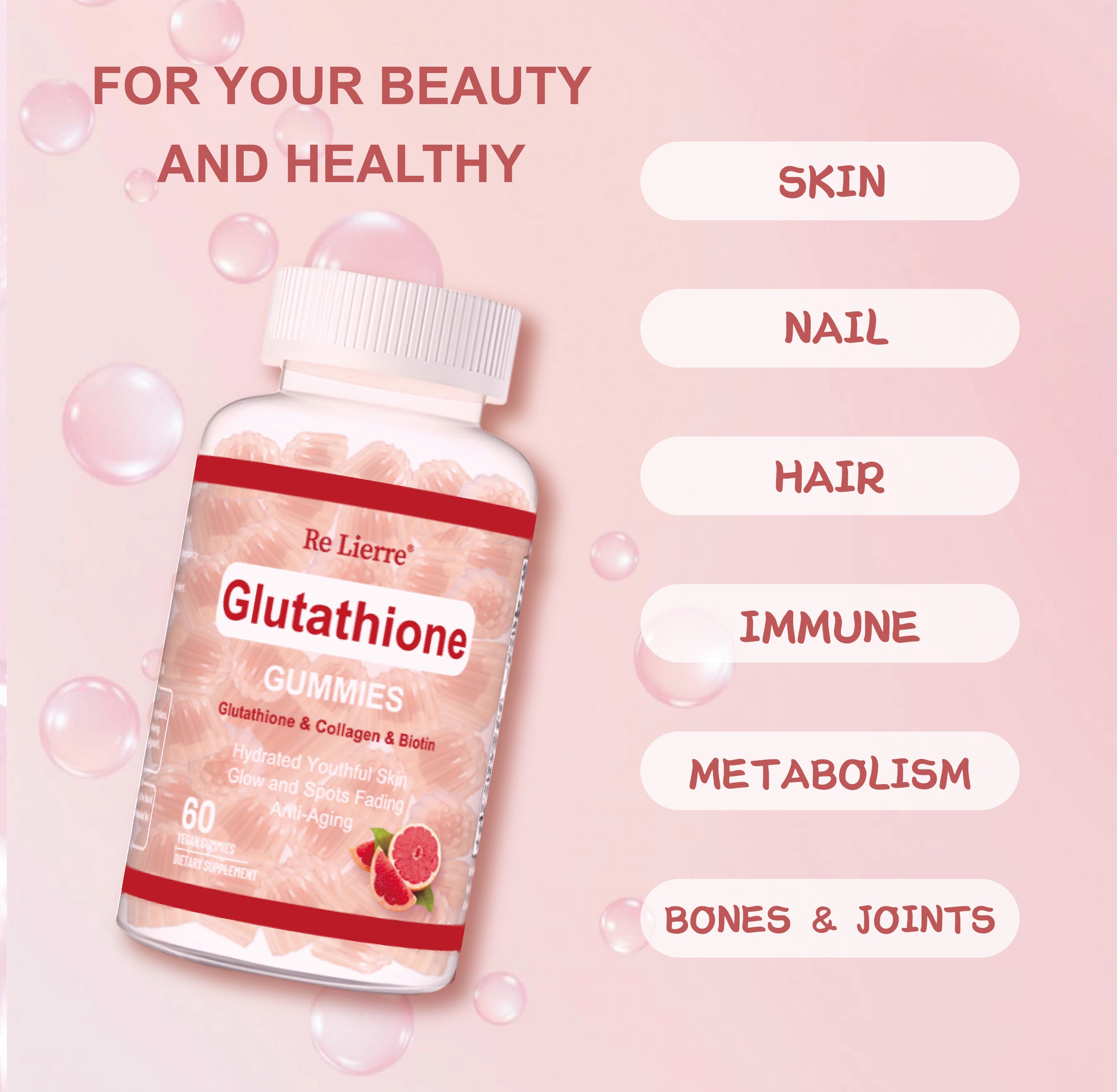 Glutathione Collagen Gummies Grapefruit Flavor