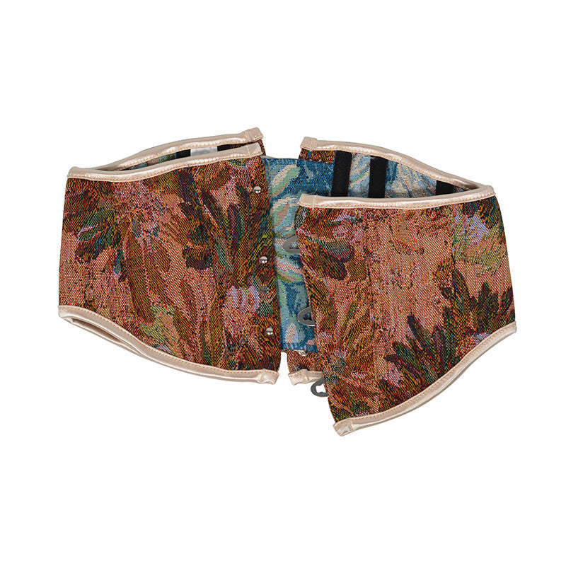 16cm Short 3 Button Jacquard Oil Painting Body Sculpting Girdle